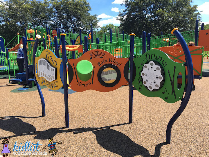 Children and adults of all ages can enjoy making music at the playground.