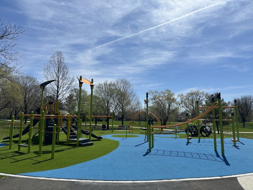 Photo of Stratford Park in Bloomingdale, which has an artificial turf play surface.